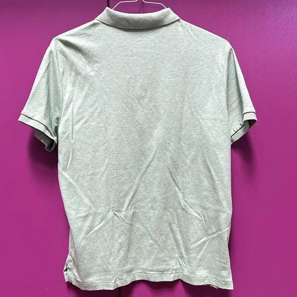 EUC men’s L green custom slim fit polo shirt—super soft - Picture 3 of 6